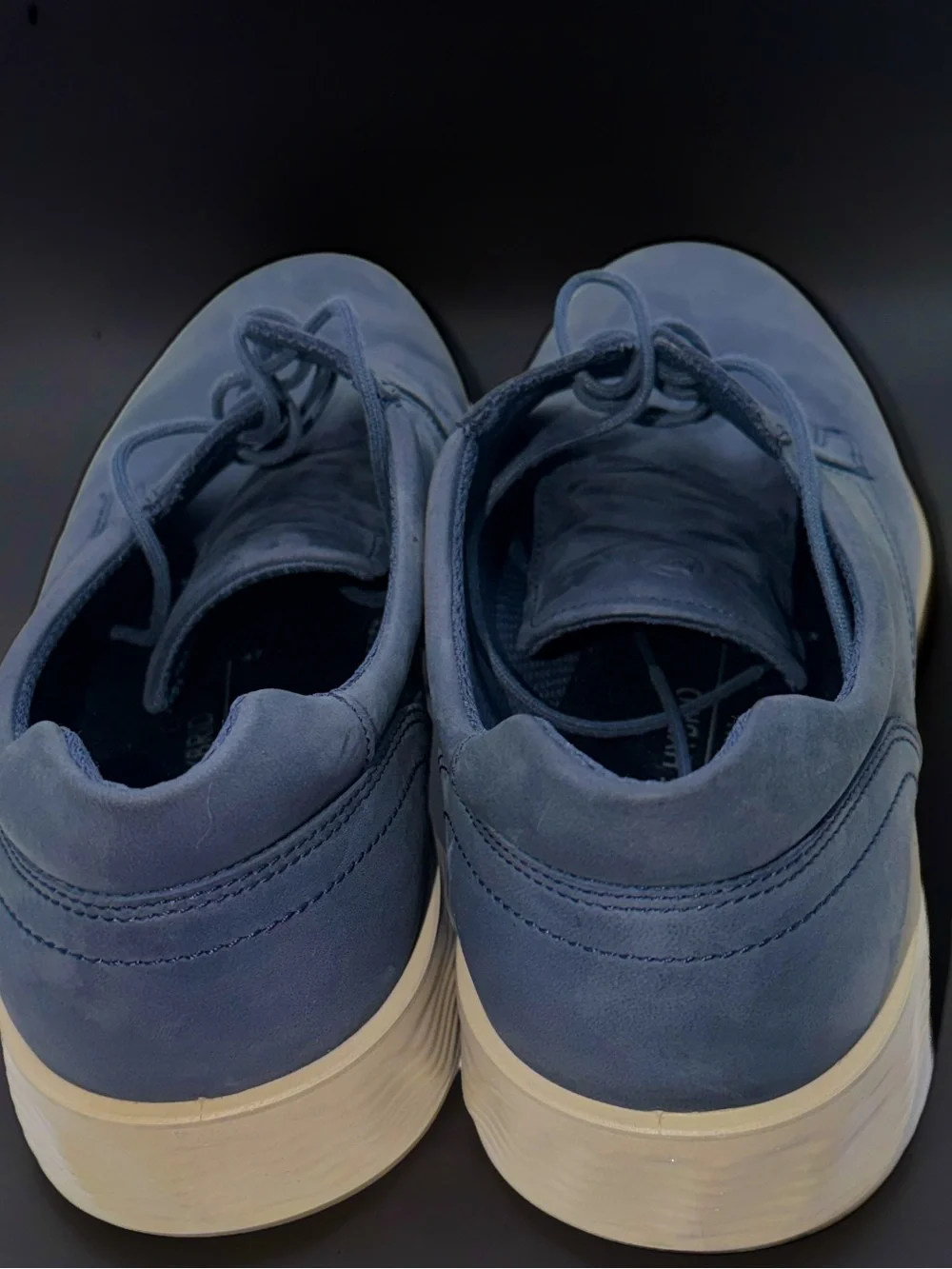 Ecco Men's Lace-Up Oxfords in Blue with White Sole